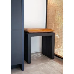 Rib Set Pall Svart Mahogny, Ljusbrun Sittdyna