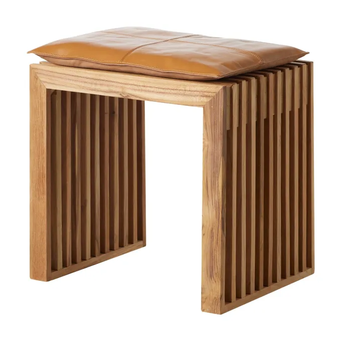 Rib Set Pall Teak, Ljusbrun Sittdyna
