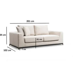 Riga 2-sits (201 x 102 x 84 cm) Beige 2-sitssoffa