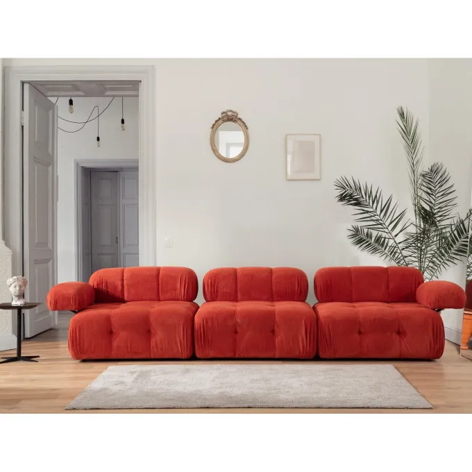 Riga 3-sits (300 x 100 x 80 cm) 3-sitssoffa Röd
