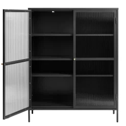 Riviera Vitrinskåp 140 cm Svart
