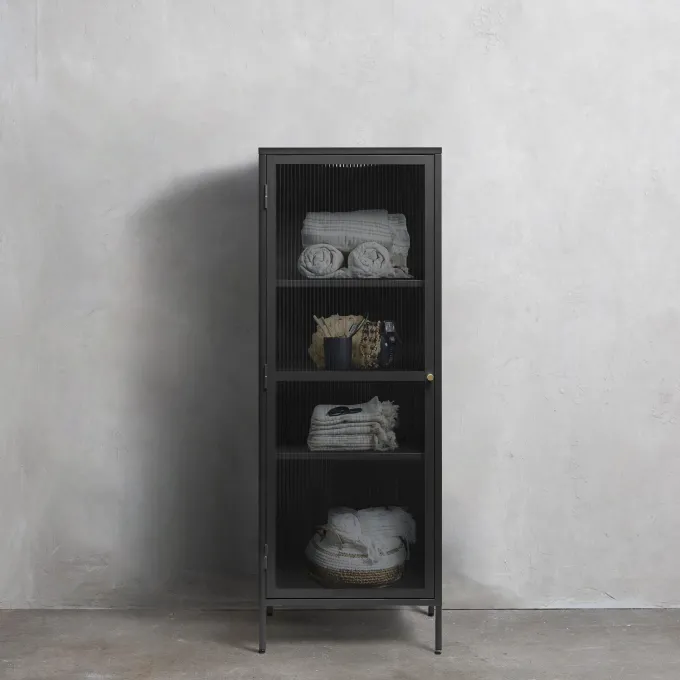 Riviera Vitrinskåp 160 cm Svart