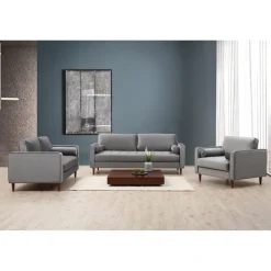 Rom (215 x 90 x 70 cm) 3-sitssoffa Ljusgrå