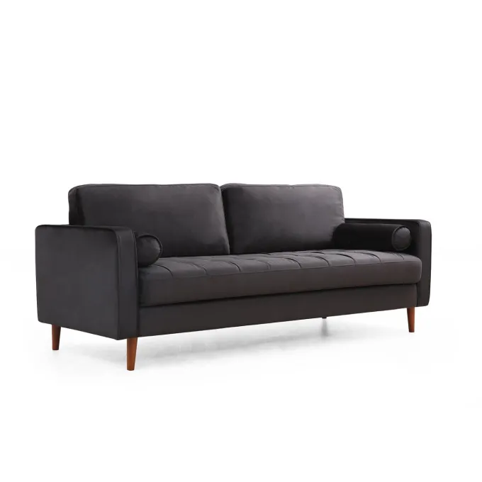Rom (215 x 90 x 70 cm) 3-sitssoffa Svart ek