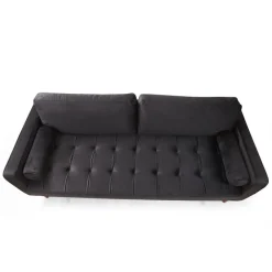 Rom (215 x 90 x 70 cm) 3-sitssoffa Svart ek