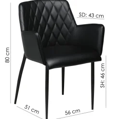 Rombo Stol Black Art.Leather