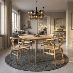 Sagene Matbord 110 cm Vitpigmenterad Ek