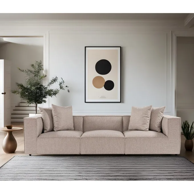 Samarkand 3 (270 x 65 x 95 cm) 3-sitssoffa Sandbeige