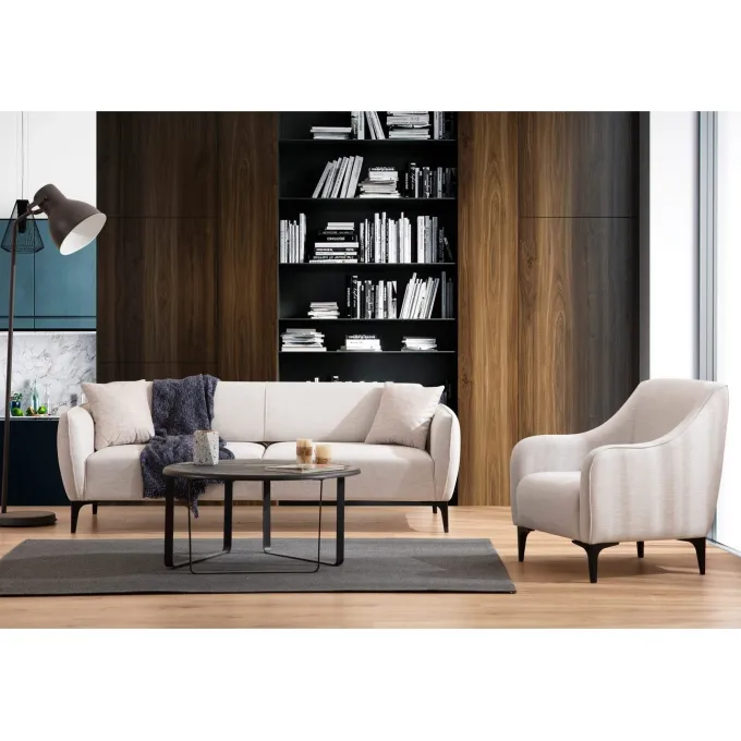 Santiago (220 x 67 x 95 cm) 3-sitssoffa Offwhite