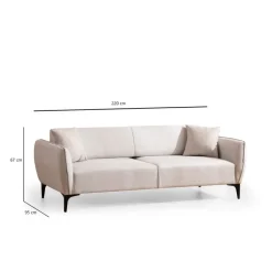 Santiago (220 x 67 x 95 cm) 3-sitssoffa Offwhite