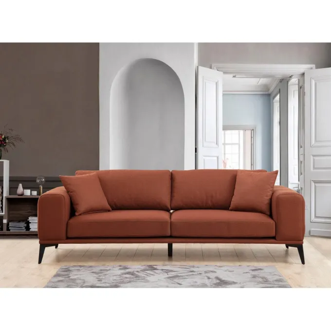 Sapporo 3 (235 x 90 x 80 cm) 3-sitssoffa Rio-röd