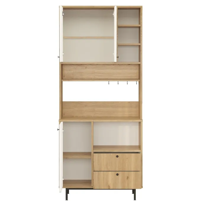 Sapporo Wide (88 x 205 x 35,5 cm) Förvaringsskåp Ek vit
