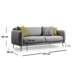 Sevilla 3-sits (214 x 98 x 85 cm) 3-sits bäddsoffa Grå
