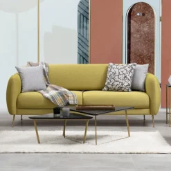 Sevilla 3-sits (214 x 98 x 85 cm) 3-sits bäddsoffa Gul