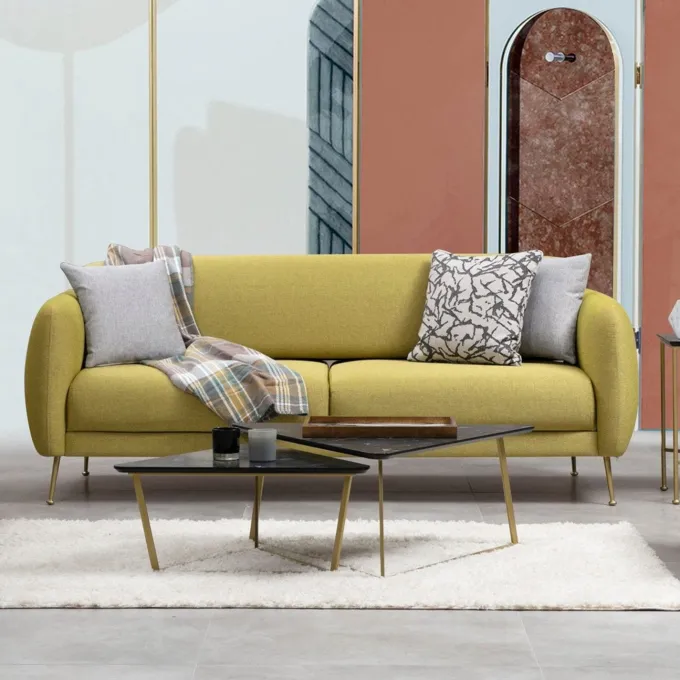 Sevilla 3-sits (214 x 98 x 85 cm) 3-sits bäddsoffa Gul