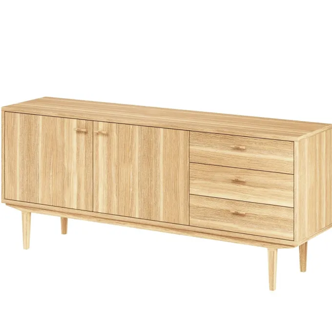 Sideboard Nr.420 2st Trädörrar 3st Lådor 186x80 cm Oljad Ek