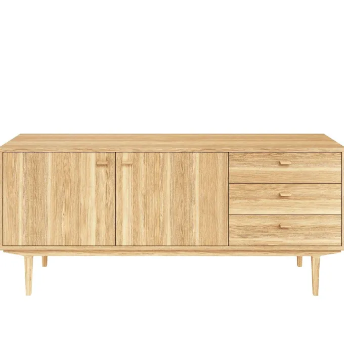Sideboard Nr.420 2st Trädörrar 3st Lådor 186x80 cm Oljad Ek