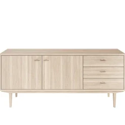 Sideboard Nr.420 2st Trädörrar 3st Lådor 186x80 cm Vitoljad Ek