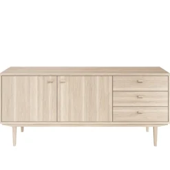 Sideboard Nr.420 2st Trädörrar 3st Lådor 186x80 cm Vitoljad Ek