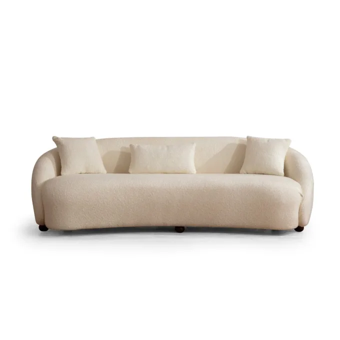 Siena Cream Bouclette (230 x 75 x 94 cm) Cream 3-sitssoffa