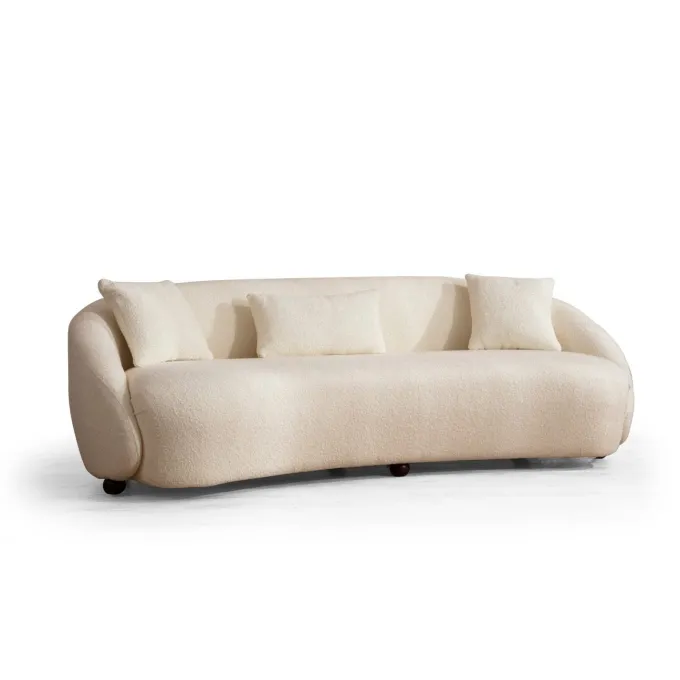 Siena Cream Bouclette (230 x 75 x 94 cm) Cream 3-sitssoffa