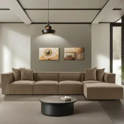 Sora (350 x 65 x 190 cm) Hörnsoffa Brun
