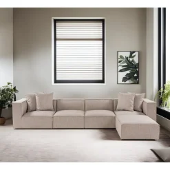 Sora (350 x 65 x 190 cm) Hörnsoffa Sandbeige