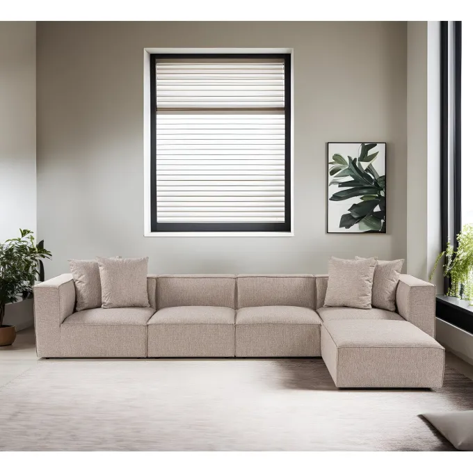Sora (350 x 65 x 190 cm) Hörnsoffa Sandbeige