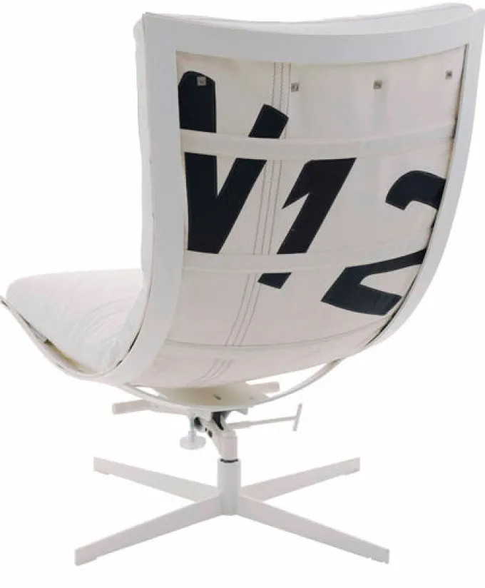 Spinnaker Fåtölj ink. Pall Vit