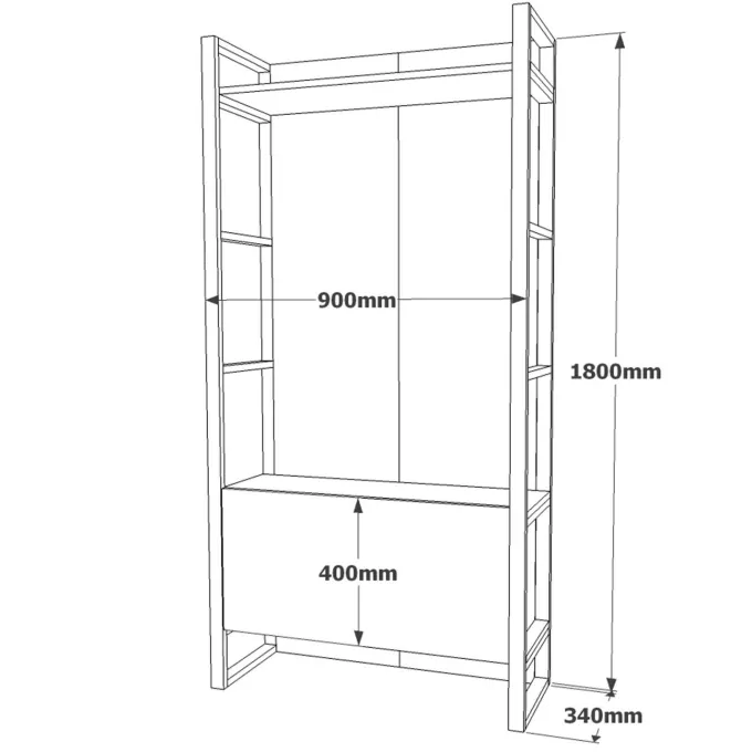 Split Plus 18 (90 x 180 x 34 cm) Atlantisk furu Hallställ
