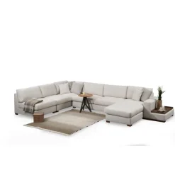 Surabaya 9 (272-428 x 95 x 85 cm) Vit Hörnsoffa