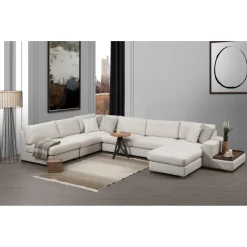 Surabaya 9 (272-428 x 95 x 85 cm) Vit Hörnsoffa