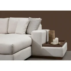 Surabaya 9 (272-428 x 95 x 85 cm) Vit Hörnsoffa