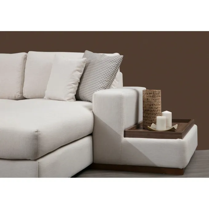 Surabaya 9 (272-428 x 95 x 85 cm) Vit Hörnsoffa