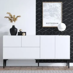 Surabaya (150 x 75 x 35 cm) Vit Svart Konsol