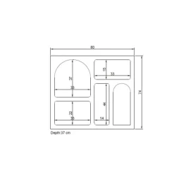 Suva (80 x 74 x 37 cm) Konsolbord Vit