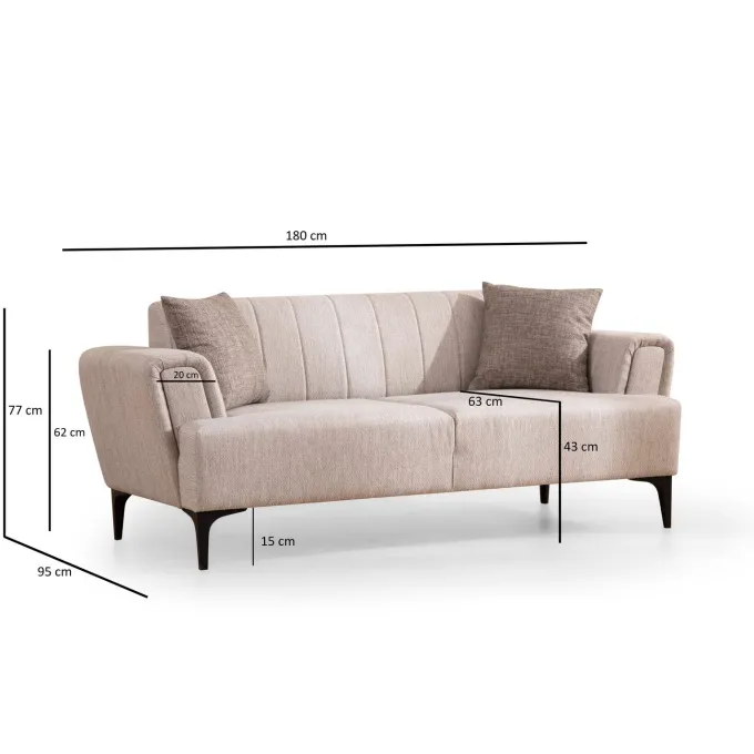 Tallinn (180 x 95 x 77 cm) 2-sitssoffa Beige