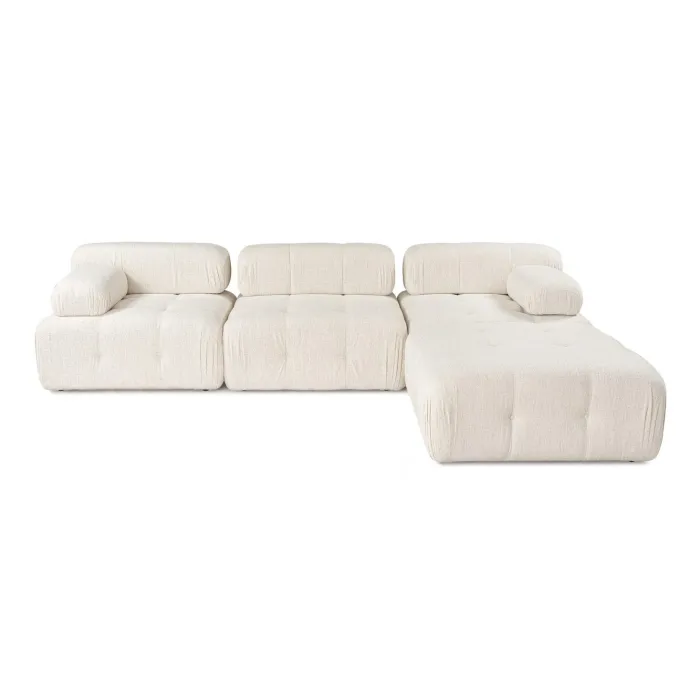 Tallinn 3-sits med puff (300-200 x 100 x 80 cm) Hörnsoffa Creme