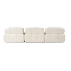 Tallinn 3-sits med puff (300-200 x 100 x 80 cm) Hörnsoffa Creme