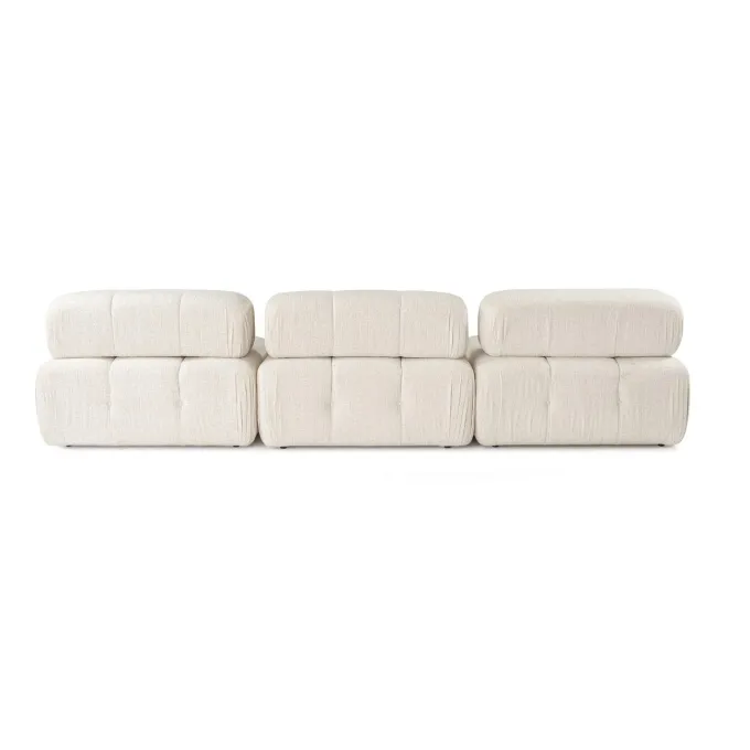 Tallinn 3-sits med puff (300-200 x 100 x 80 cm) Hörnsoffa Creme