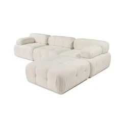 Tallinn 3-sits med puff (300-200 x 100 x 80 cm) Hörnsoffa Creme