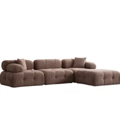 Tallinn 3-sits med puff (300-200 x 100 x 80 cm) Hörnsoffa Cappuccino