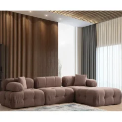 Tallinn 3-sits med puff (300-200 x 100 x 80 cm) Hörnsoffa Cappuccino