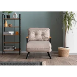 Tarawa v2 Enkel (26 x 120 x 60 cm) Creme 1-sits bäddsoffa