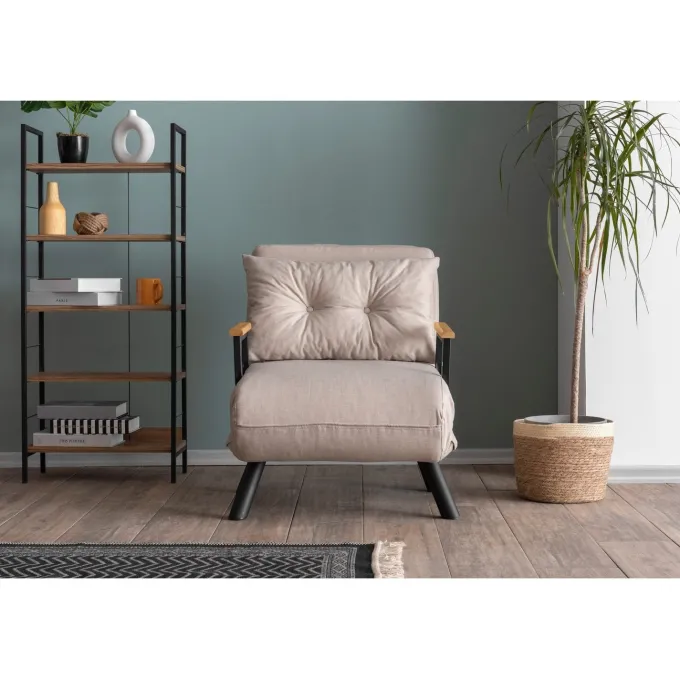 Tarawa v2 Enkel (26 x 120 x 60 cm) Creme 1-sits bäddsoffa