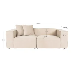 Tbilisi 2-sits (220 x 108 x 65 cm) 2-sitssoffa Persika