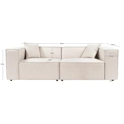 Tbilisi 2-sits (220 x 108 x 65 cm) 2-sitssoffa Ljusbrun