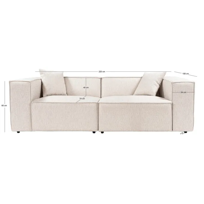Tbilisi 2-sits (220 x 108 x 65 cm) 2-sitssoffa Ljusbrun