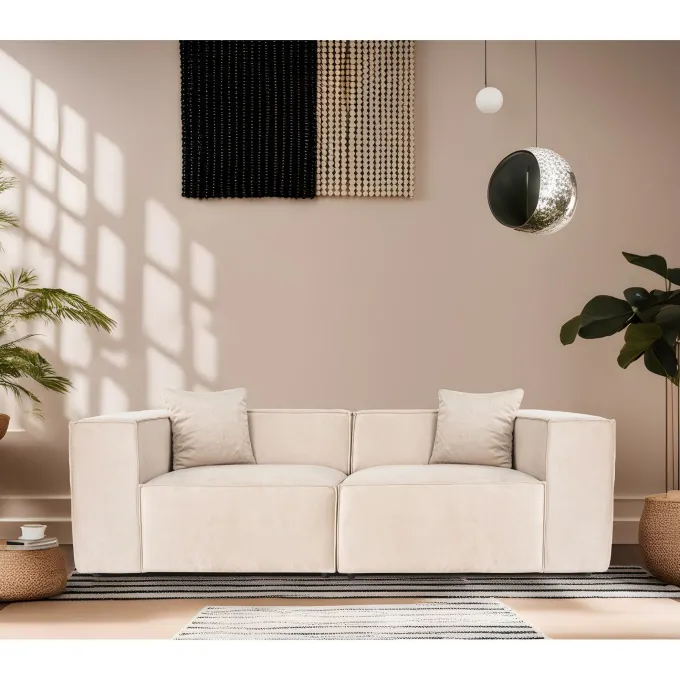 Tbilisi 2-sits (220 x 108 x 65 cm) 2-sitssoffa Kräm