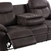 Teddy 3-Sits Reclinersoffa brungrått tyg